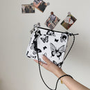 Retro Women Butterfly Plaid Pattern Shoulder Messenger Bag Ladies Small Handbags