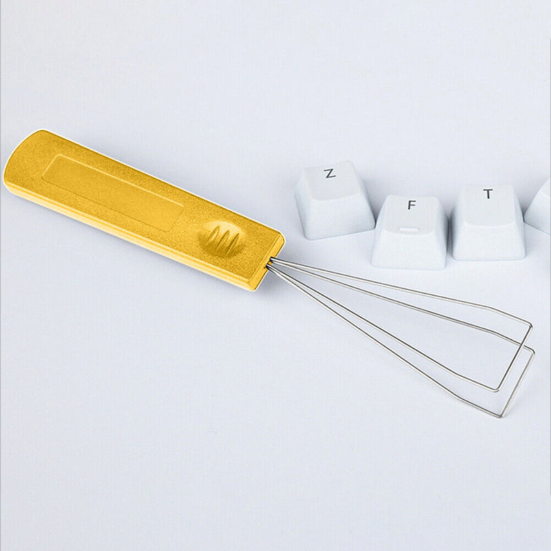 2 in 1 Mechanical Keyboard Key Cap Puller Keycap Shaft Remover Kit (Yellow)