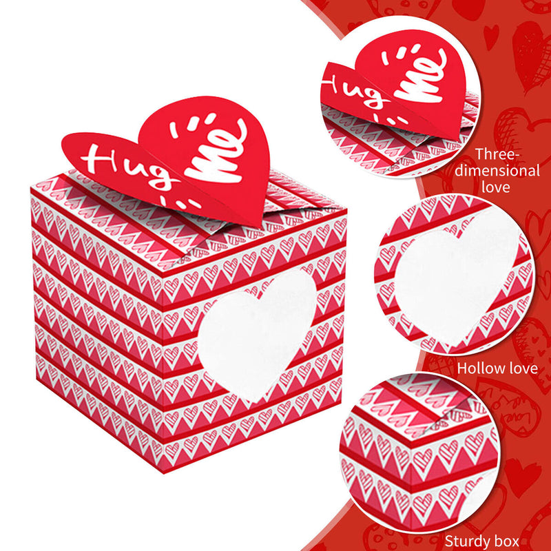 Set of 12 Valentine s Day Treat Boxes Goody Candy Cardboard Box with Window