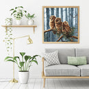 Full Cross Stitch 11CT Three Owls Printed Embroidery DIY Home Decoration Gift