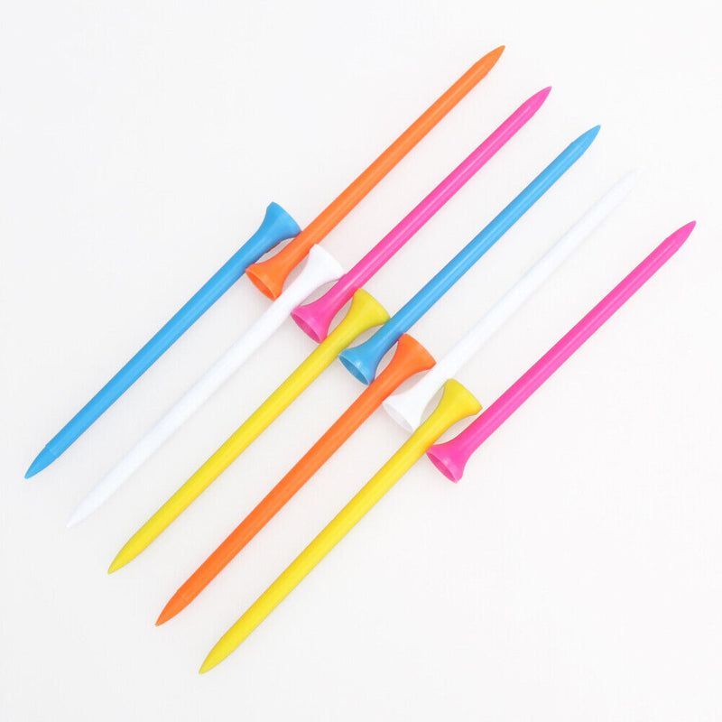 100pcs 100mm Mixed Color Plastic Golf Ball Tee Golf Holder Training Aid Newly