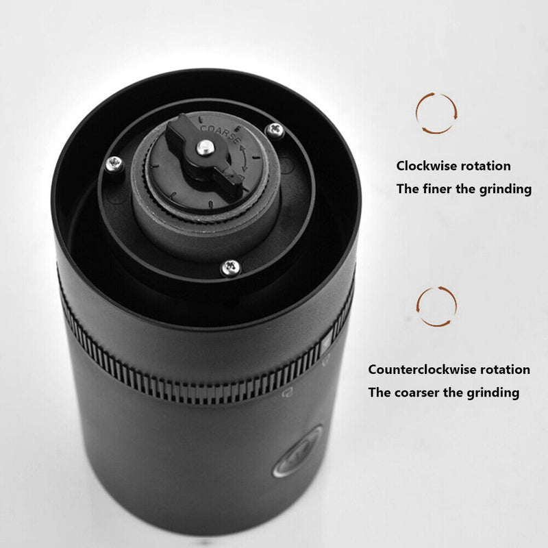 Electric Coffee Grinder USB Rechargeable Auto Cafe Beans Grinding (Black) Newly