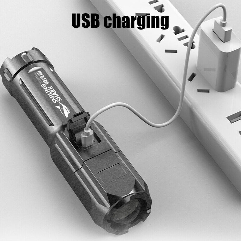 Rechargeable LED Flashlight XPE 3 Lighting Modes for Night Camping Fishing