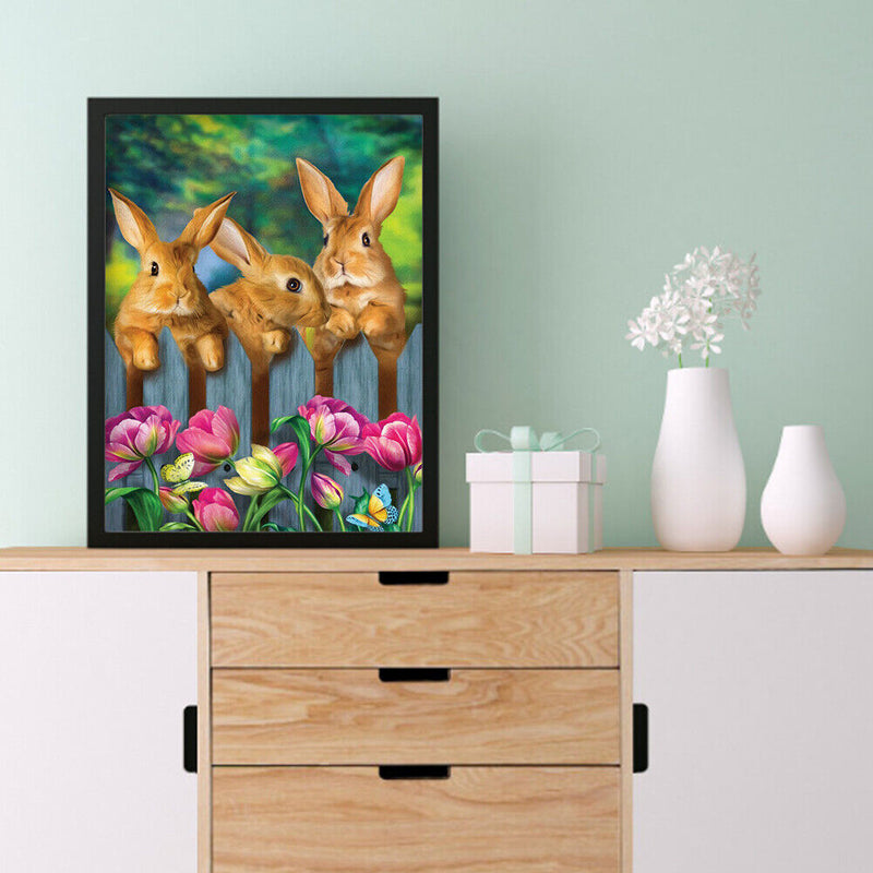 Rabbit Diamond Painting Kit Full Round Rhinestone Wall