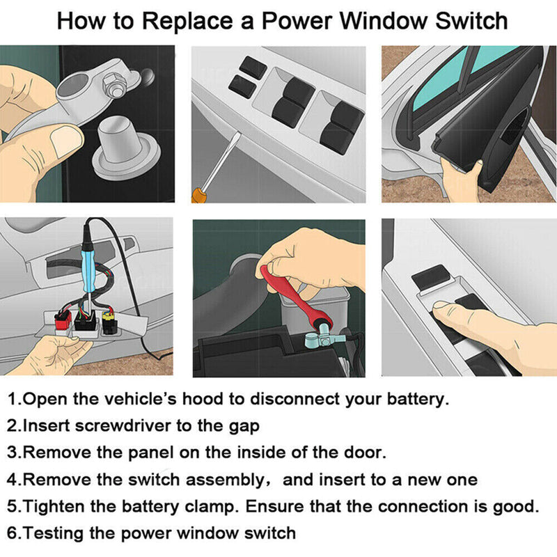 Window Switch Control Regulator Button for Ford Ranger Fiesta Ecosport 2004-2008
