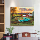 DIY Paint By Number Kit Sunset Scenery in Autumn No Frame for Home Decor