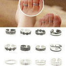12PCs/set Women Fashion Simple Toe Ring Adjustable T3Q4 M2L0 Z7L9 Beach H2W8