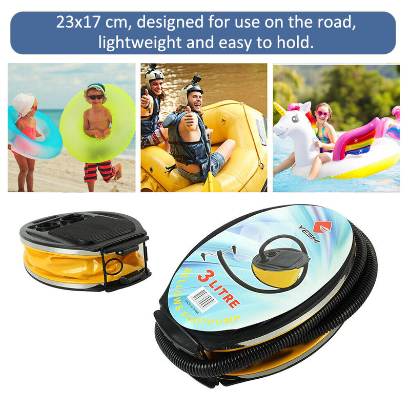 3L Large Capacity Foot Pump for Inflatable Balloons Pump Padding Pools Airbed
