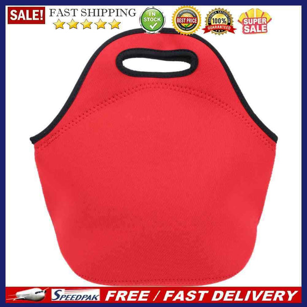 Neoprene Lunch Tote Bag Insulated Waterproof Lunch Box Container (Red)