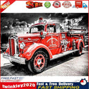 5D DIY Full Round Drill Fire Truck Diamond Painting Rhinestone Art Crafts Newly