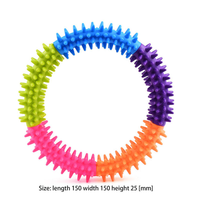 Pet TPR Training Ring Colorful Dog Cat Molar Chew Toys Teeth Cleaning Bite