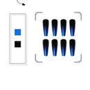 Black Blue Full Extra Long Coffin Artificial Press On Nails Gradient False Nails