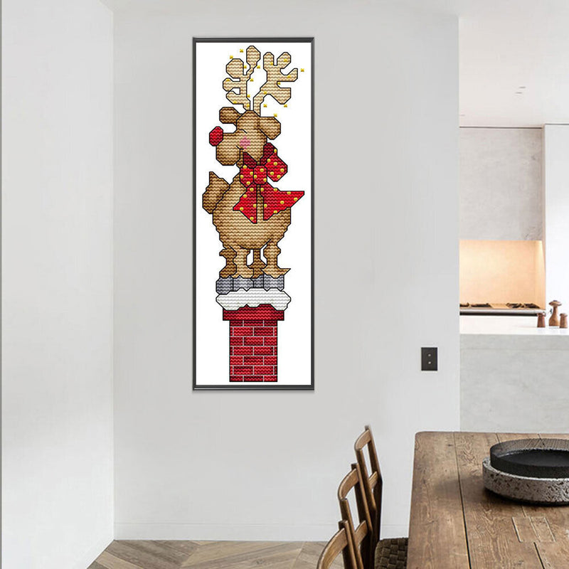 Subcross Stitch 14CT Cotton Thread Christmas Deer DIY Counted Embroidery