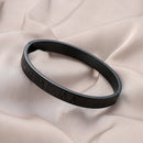 Stainless Steel Carving Roman Numeral Bracelet Cuff Wedding Bangle (Black) Newly