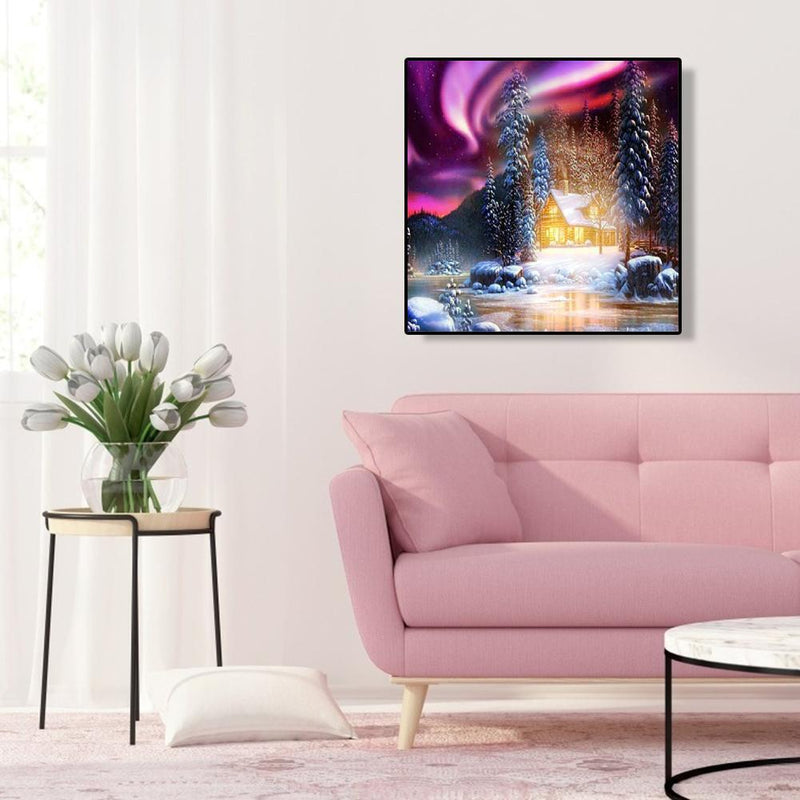 Snow House Embroidery Mosaic Craft Kits 5D DIY Full Drill Diamond Painting