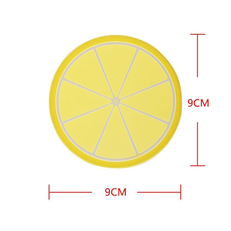 Silicone Non-Slip Fruit Pattern Placemat Round Insulation Table Cup Pad(4)