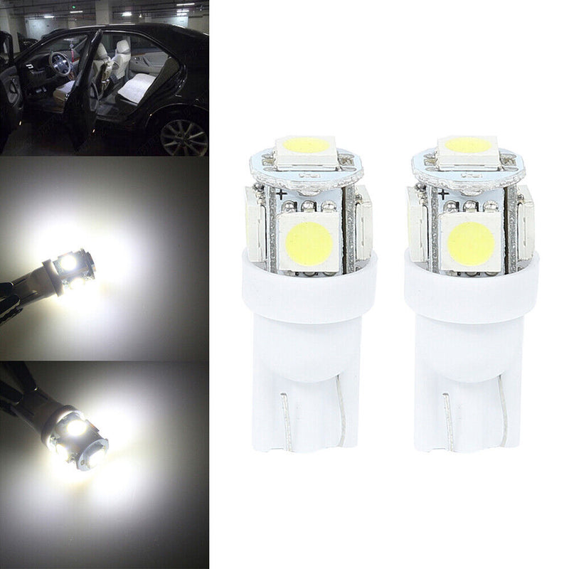 2x Auto Width Dome Lights T10 W5W 5SMD LED Bulb 12V Reading Lamp Car Accessories