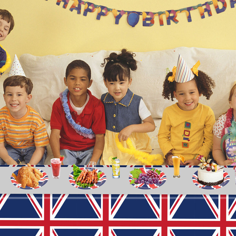 United Kingdom Flag British Party Supplies UK Flags Paper Plates Tablecloth