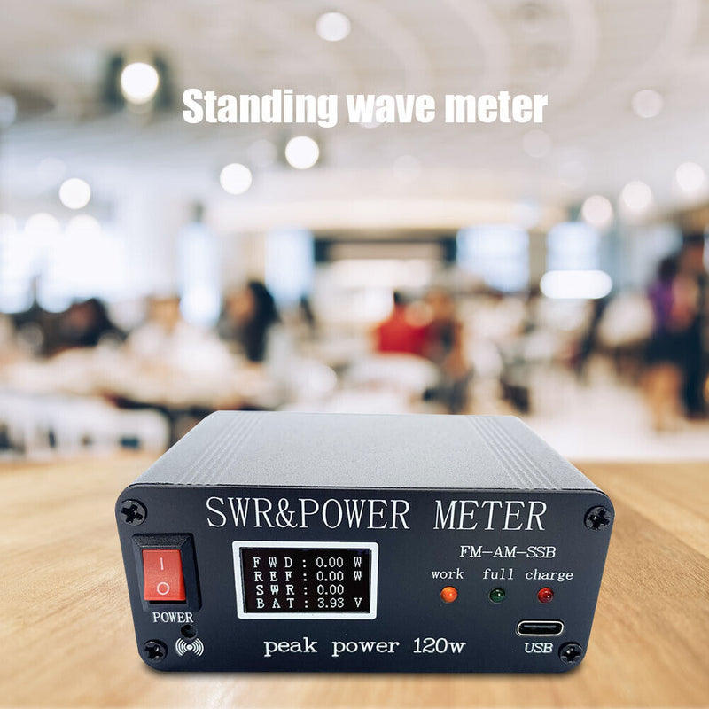 1.8mhz-50mhz Standing Wavemeter USB Charging Swr Power Meter OLED Fm Am Cw