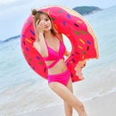 Inflatable Swimming Ring Pink Donut Design Beach Thickening Ring (90cm)