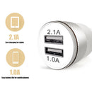 2.1A Car Chargers 2 Ports Fast Charging Aluminum Phone Dual USB Charger Adapters
