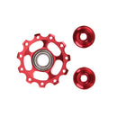 2pcs 11T Bike Aluminum Alloy Bearing Jockey Wheel Rear Derailleur(Red) A