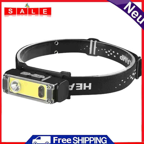 LED Strong Floodlight Headlight Smart Sensor Rechargeable Headwear Flashlight