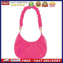 Women Pleated Hobos Shoulder Bag Casual Ladies Solid Color Small Handbags Purse