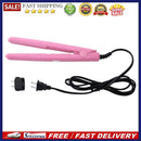 Mini Hair Straightener Flat Iron Curler  Ceramic Tourmaline Plates(Pink)