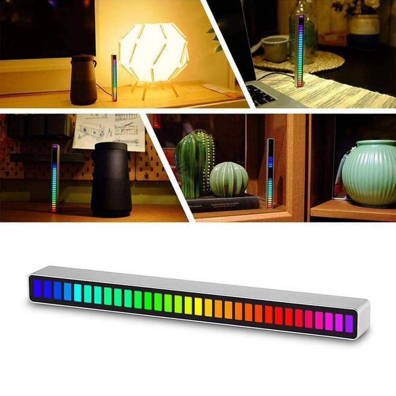 Rechargeable RGB Activated Music Rhythm Lamp Bar Sound Control (White)