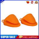 2pcs Silicone Anti-Slip Oven Gloves Heat Resistant Cooking Glove (Orange)