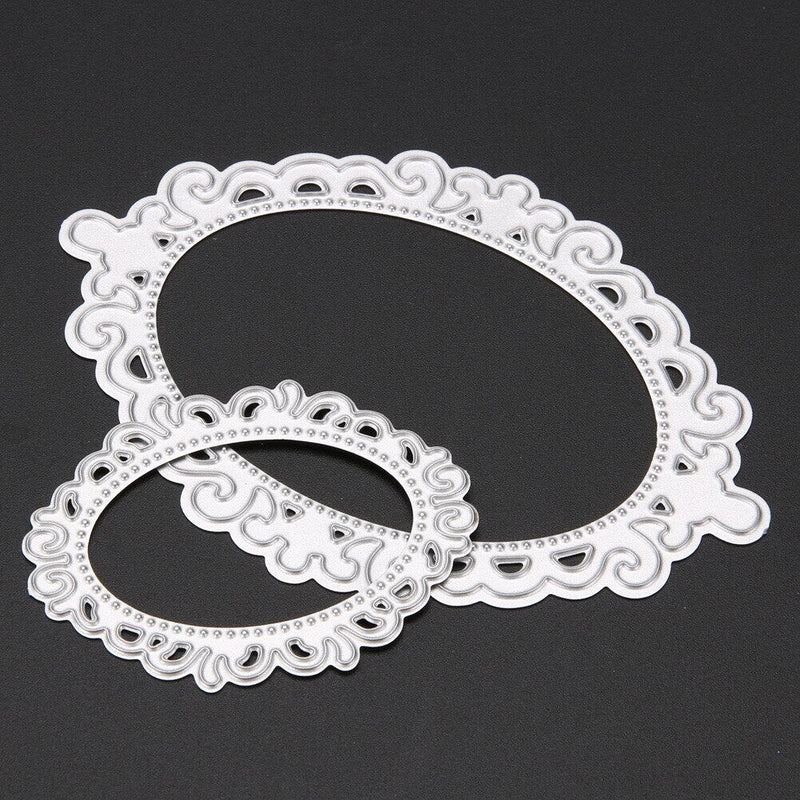 2PCS Lace Oval Clip Lifting Machining Dies Stencils for DIY Scrapbooki
