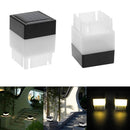 8xSquare Waterproof LED Solar Light Fence Post Pool Garden Lamp Warm White