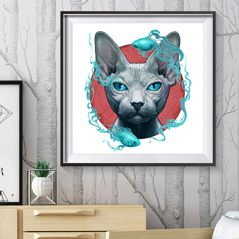 5D Diamond Painting Hairless Cat Full Round Drill Mosaic DIY Rhinestone Arts