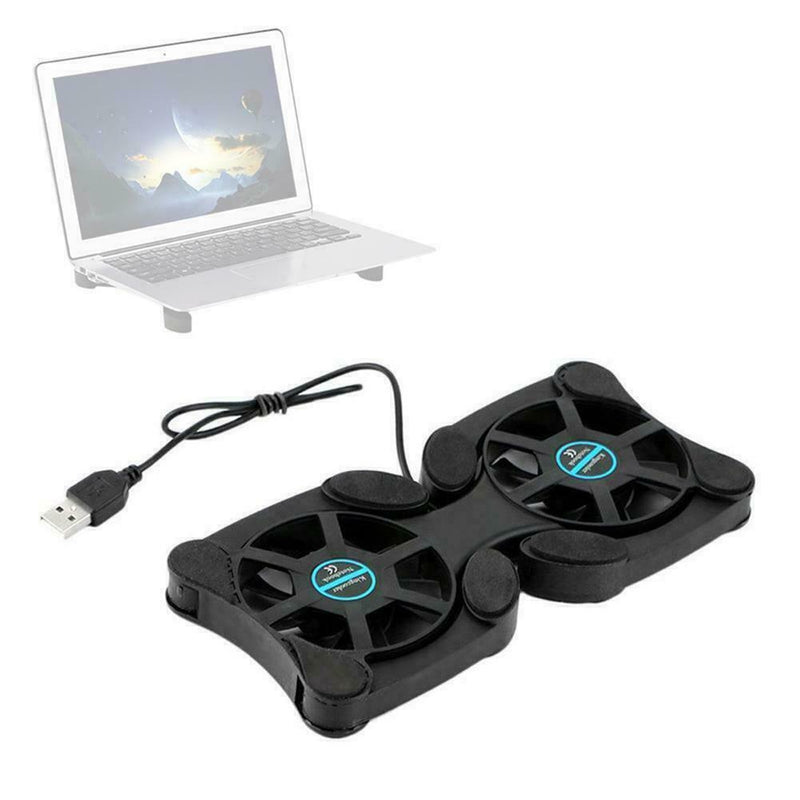 2 Fans USB Cooler Cooling Pad Stand Radiator For 7''-15'' Notebook Laptop W1M7