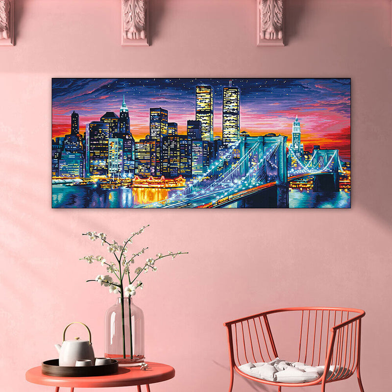 City Night Oil Paint By Numbers Kit DIY Acrylic Painting on Canvas (B1224)