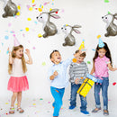 Large Happy Easter Balloon Aluminum Film Cartoon Animal Toys (Grey Rabbit) Newly