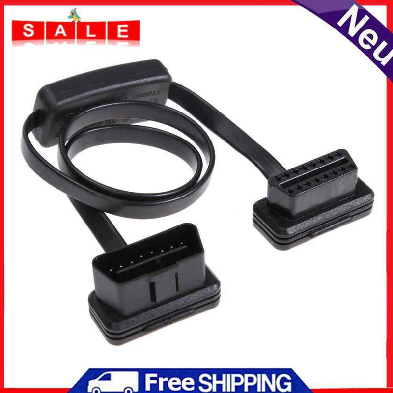 16 Pin Flat OBD 2 Car ELM327 Extension Cable with Switch Adapter Male