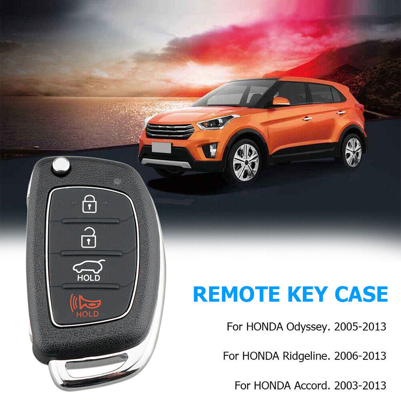 For Tucson Sonata 4 Button Flip Folding Key Case Shell with Key Blank