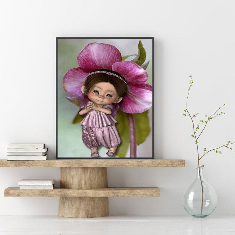 DIY Diamond Painting Kits Full Round Drill Purple Girl Mosaic Home Decoration