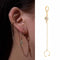 Earring Eardrop Dangler Tassel Chain Long Ear Clips Six-Pointed Star Diamonds