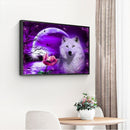 11CT Animal White Fox Full Cross Stitch Stamped Embroidery Kit Needlework Gif