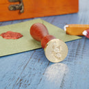 Retro Wooden Handle Sealing Wax Plant Pattern Wax Seal Stamps DIY Craft Gifts