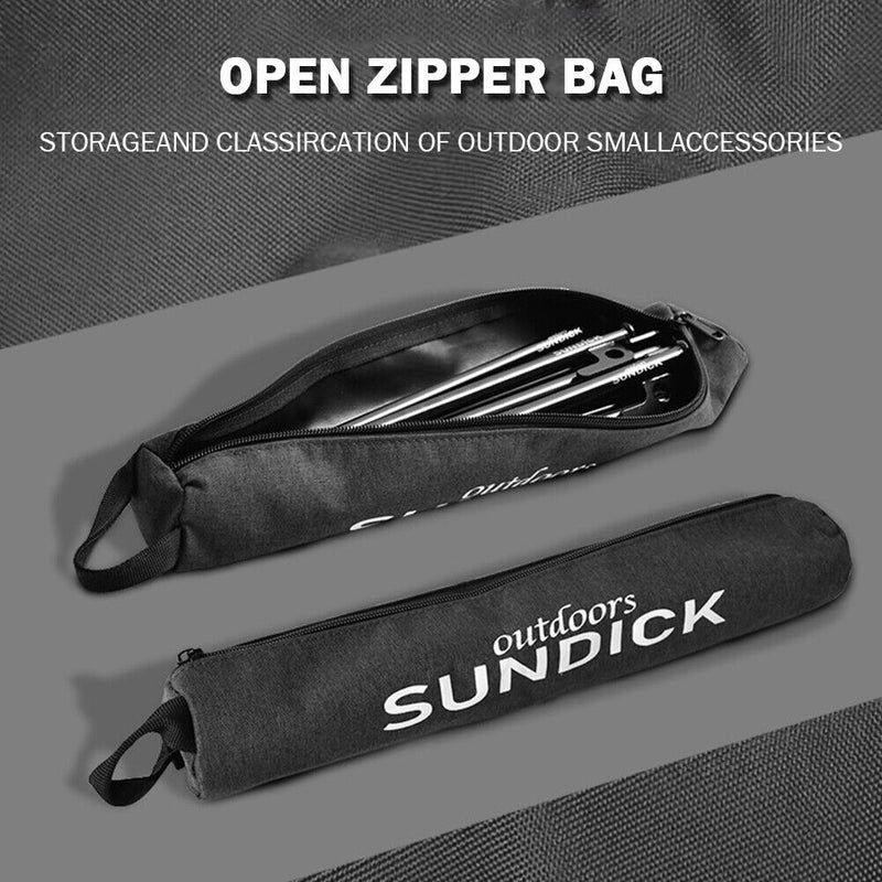 Camping Tent Peg Stake Storage Bag 600D PVC Fabric Zipper Bag Tent Accessor
