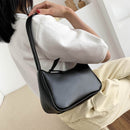 Ladies Soft PU Leather Fashion Underarm Bag Women Retro Solid Color Shoulder Bag