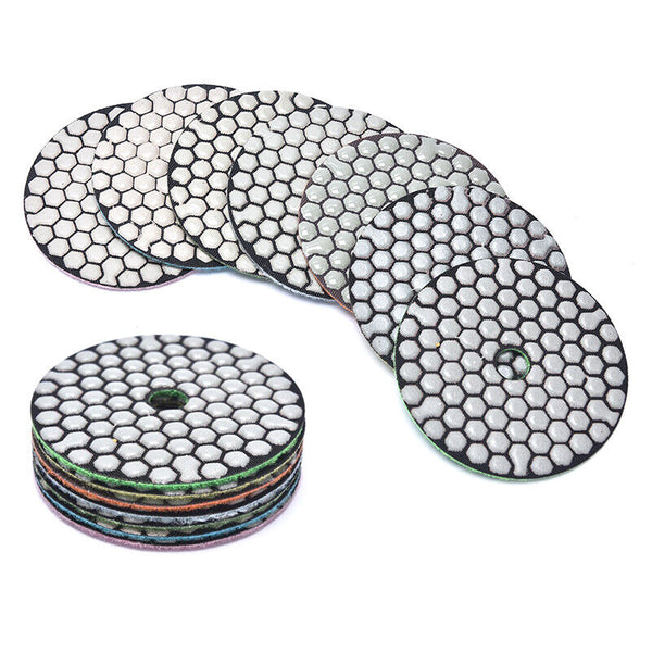 7Pcs 4"Diamond Dry Flexible Polishing Pads Sharp Type Granite Stone Sanding D LR
