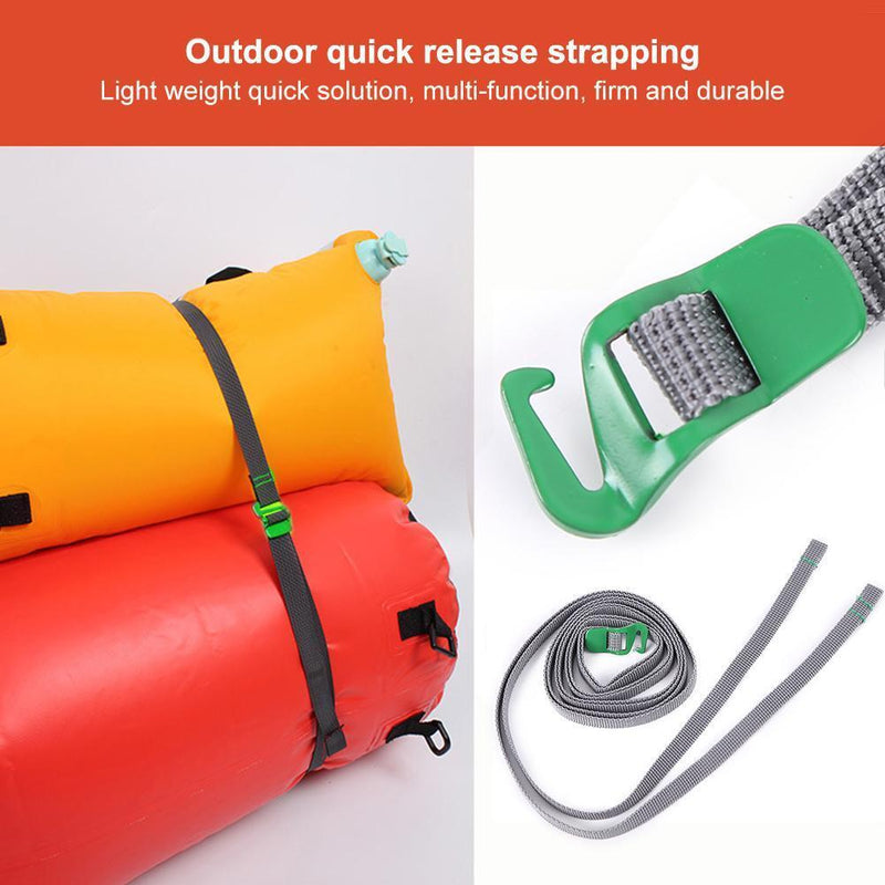 2pcs Cargo Tie Down Lash Belt with Buckle Travel Kit Luggage Strap (Green)