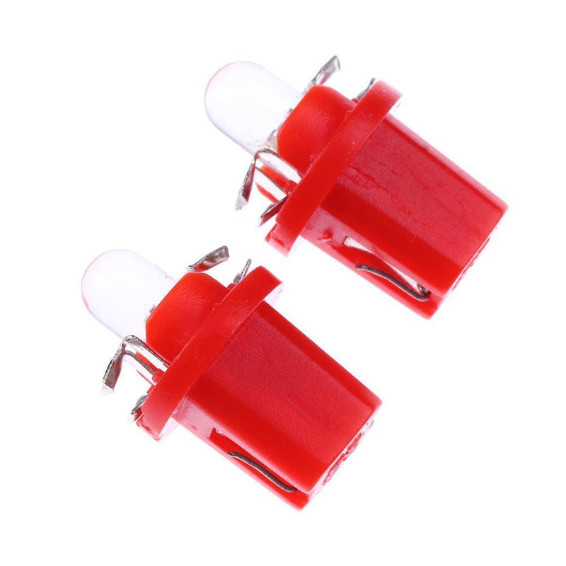 10pcs T5 B8.5D 5050 SMD LED Car Instrument Dashboard Light Bulbs (Red) Newly