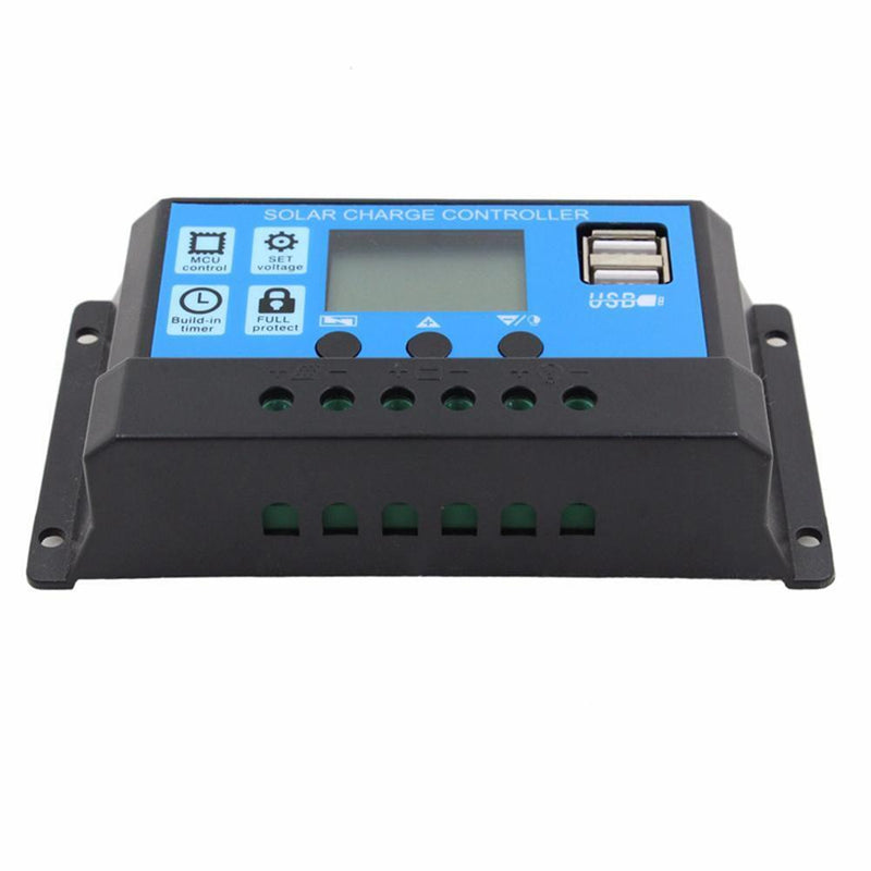 12V/24V LCD Auto Solar Charge Controller PWM Dual USB Output Charger (20A)