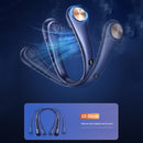 USB 3000mAh LED Digital Display Hanging Neck Fan Summer Air Cooling (Blue)
